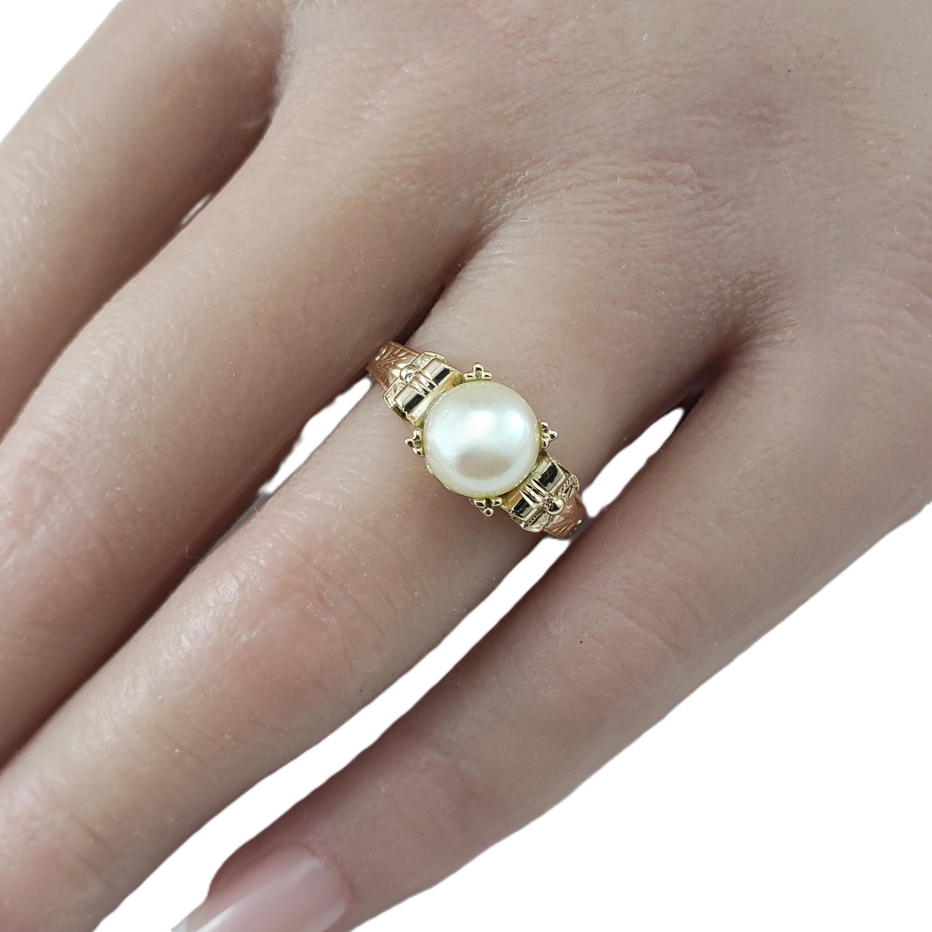 Anillo de perlas de oro amarillo de 14 quilates, tamaño 7,75 #22810 en venta 2