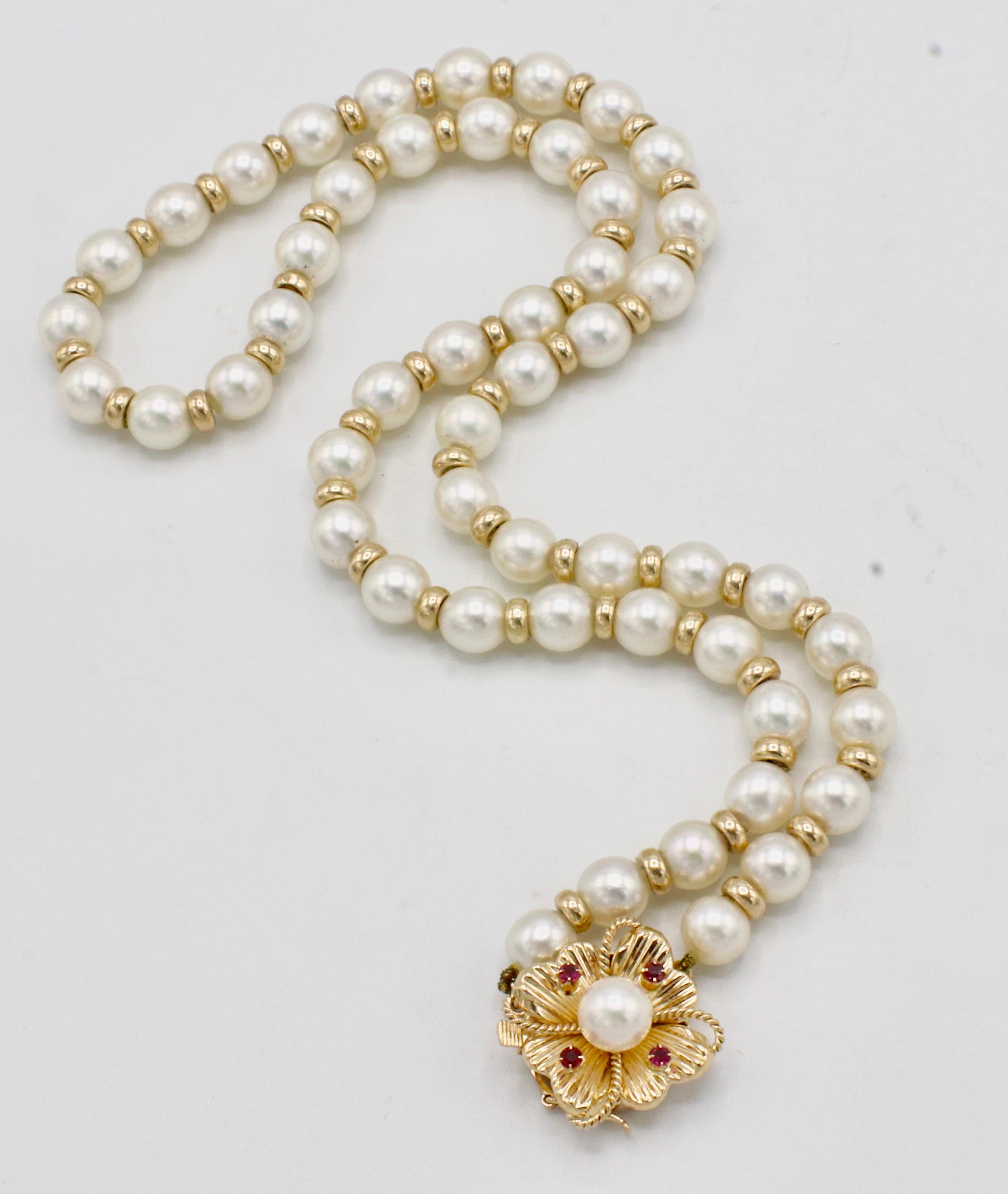 14 karat gold pearl necklace
