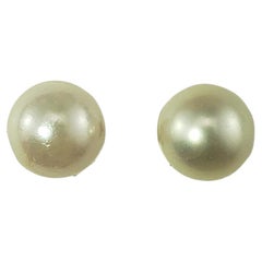 Clous d'oreilles en or jaune 14 carats et perles n° 16395