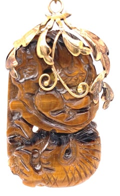 14 Karat Yellow Gold Pendant with Semi Precious Stone