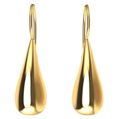 Used 14 Karat Yellow Gold Petite Teardrop Drop Earrings