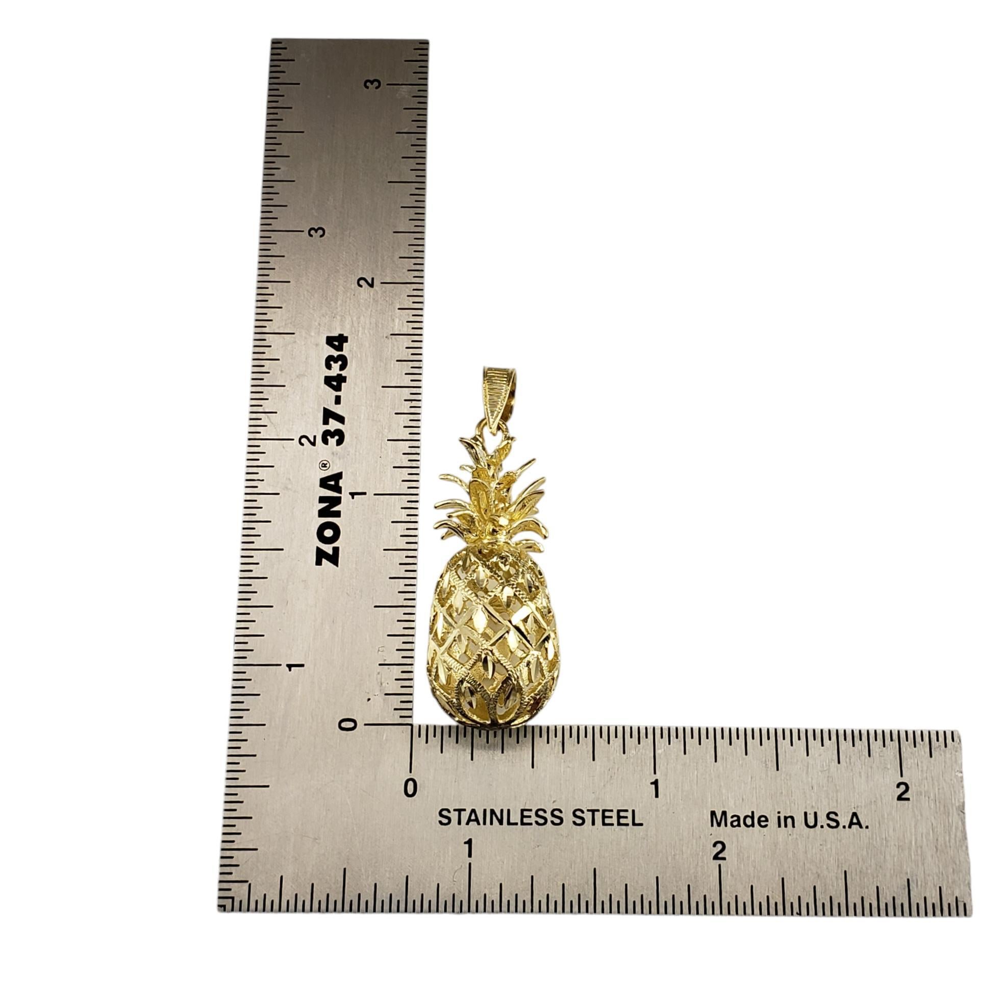 Pendentif ananas en or jaune 14 carats #19127 en vente 1