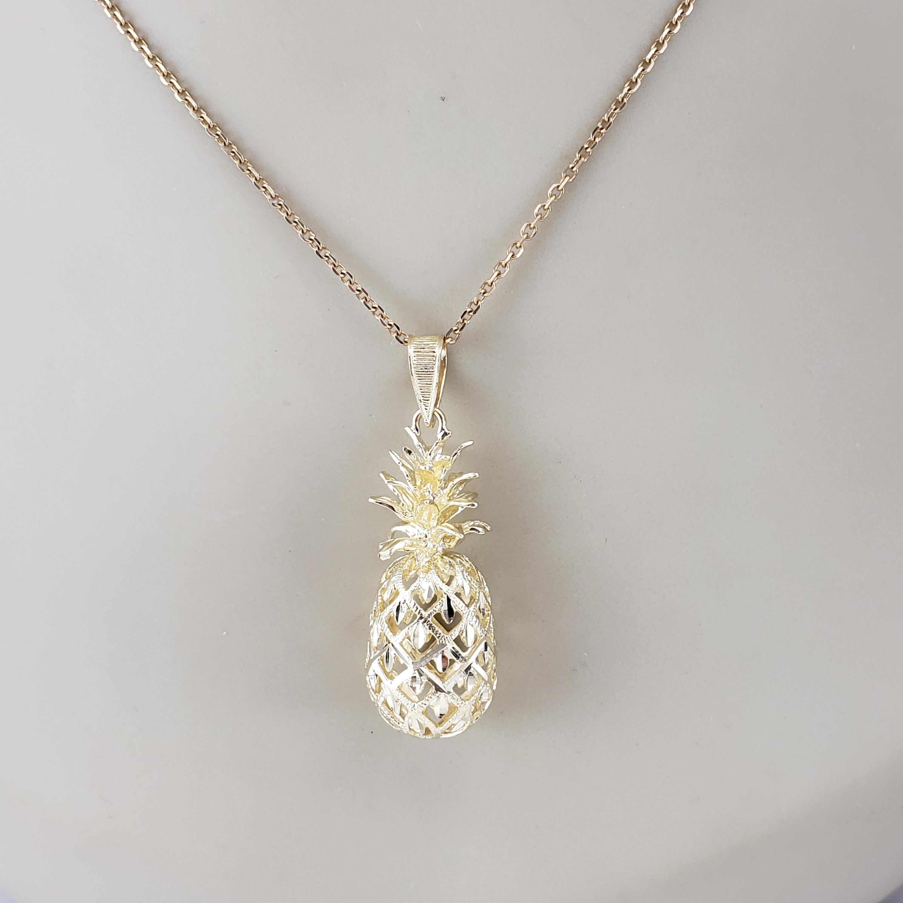 Pendentif ananas en or jaune 14 carats #19127 en vente 3