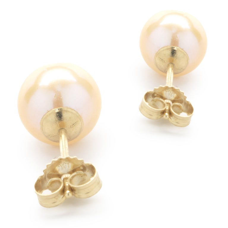 14MM PINK STUD EARRINGS main image 0