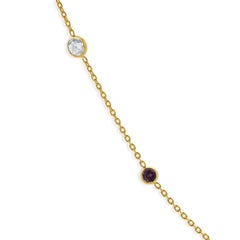 14 Karat Yellow Gold Pink Sapphire & Diamonds By The Yard Necklace