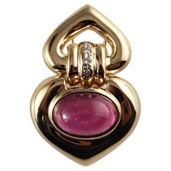 Pendentif en or jaune 14 carats avec tourmaline rose et diamant n° 14011