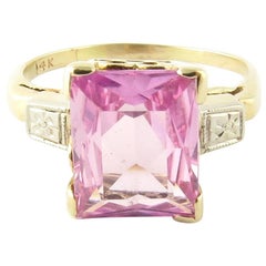 14 Karat Yellow Gold Pink Tourmaline Ring