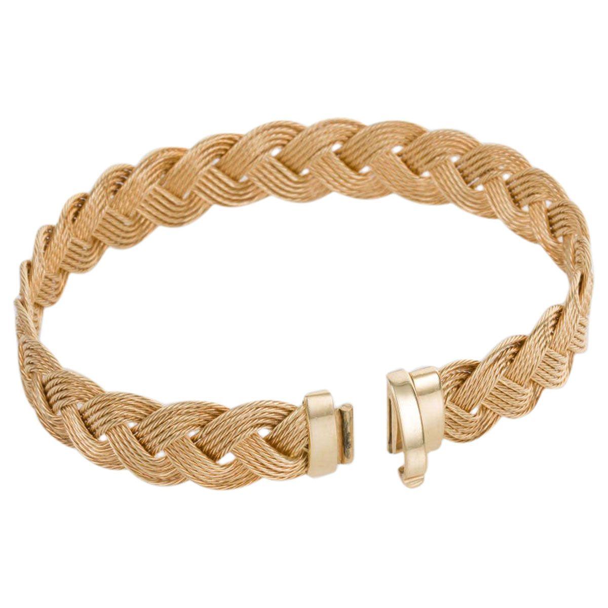 14 Karat Yellow Gold Plaited Bracelet In Good Condition For Sale In QLD , AU