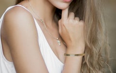 14 Karat Gelbgold plattiert Drei Rippen Armreif Armband