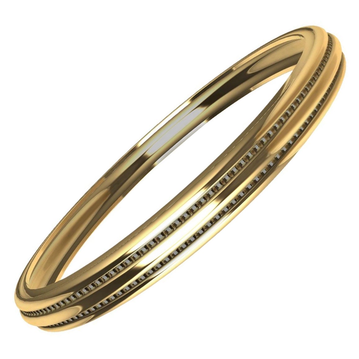 Bracelet à trois côtes en or jaune 14 carats en vente