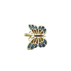 14 Karat Yellow Gold Plique-a-Jour Butterfly Pendant #15533