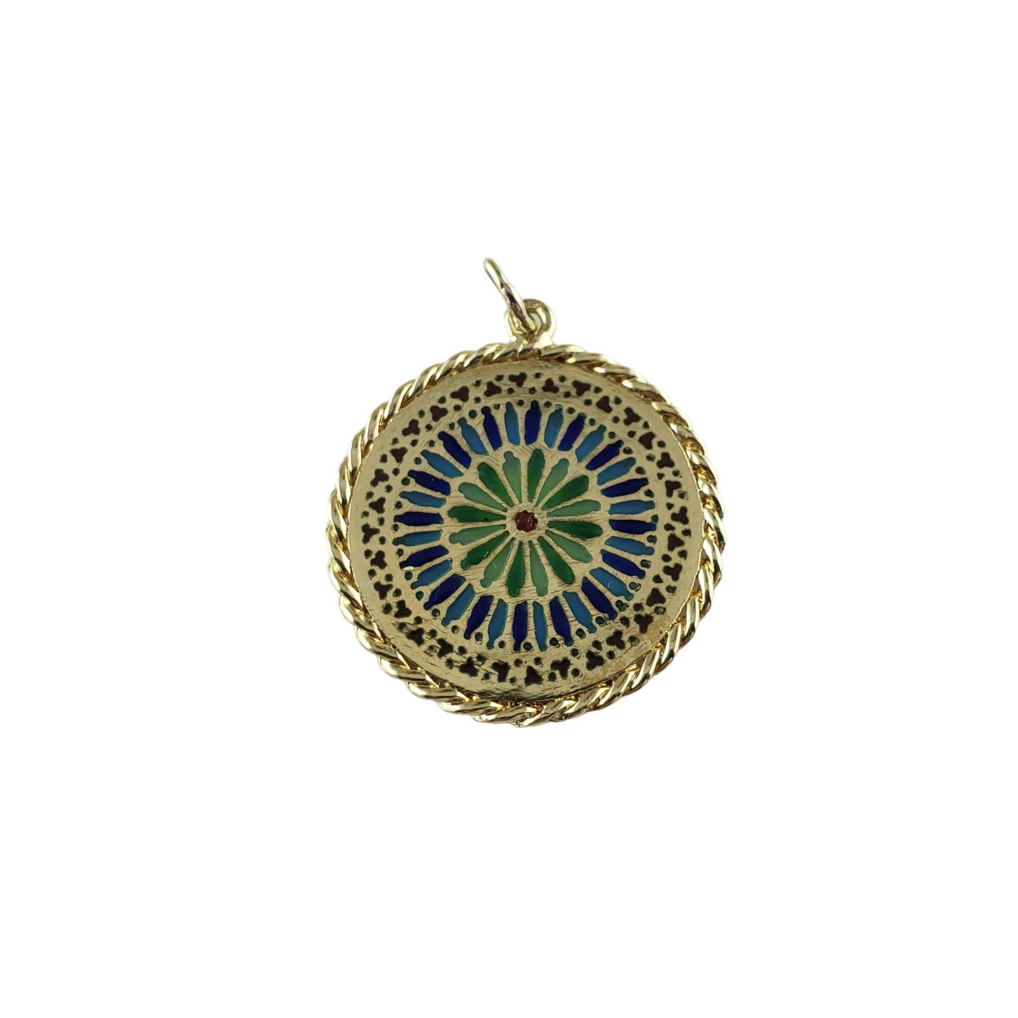 14 Karat Gelbgold Plique-a-Jour-Anhänger Damen