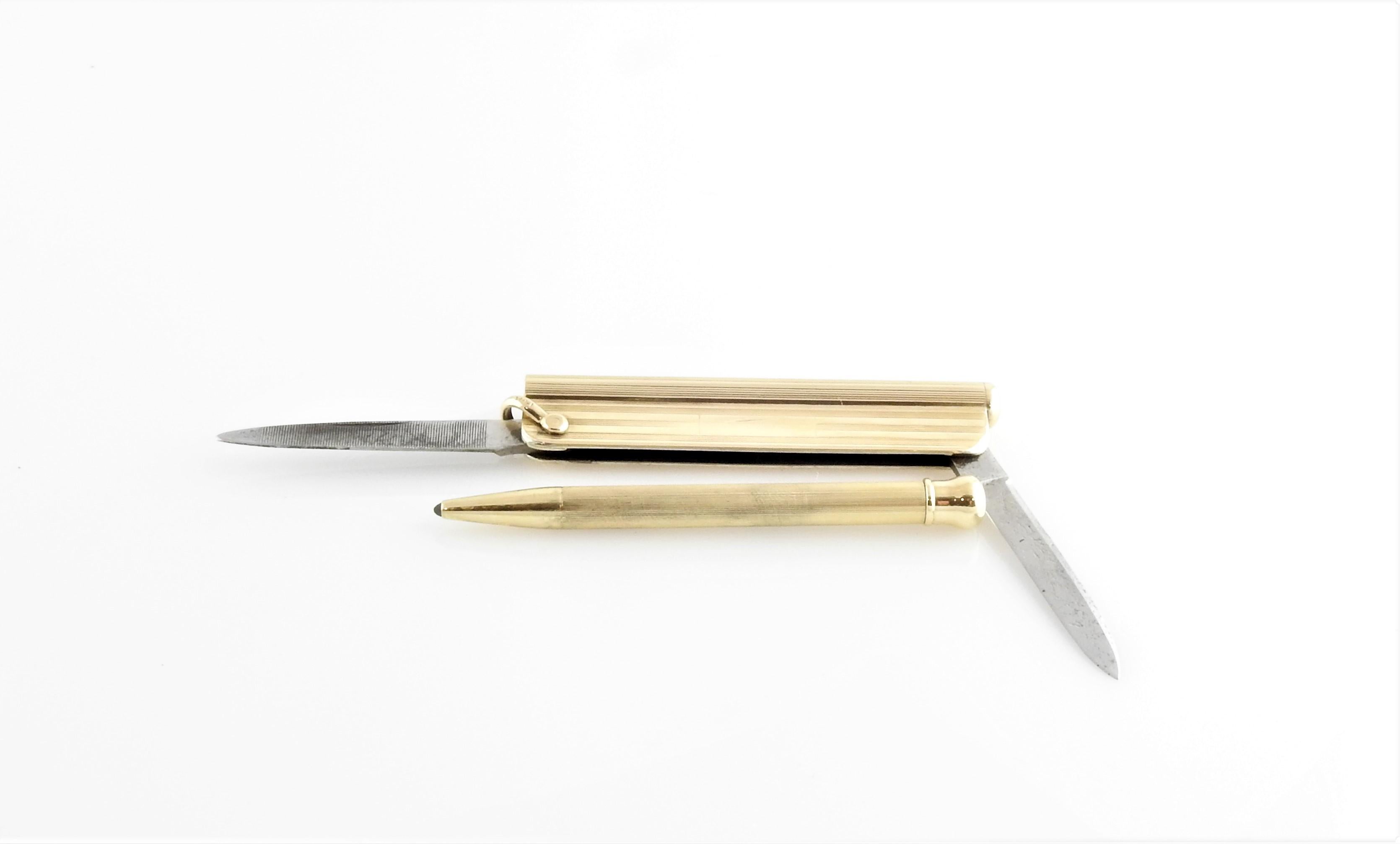14 Karat Yellow Gold Pocket Knife and Pen 2