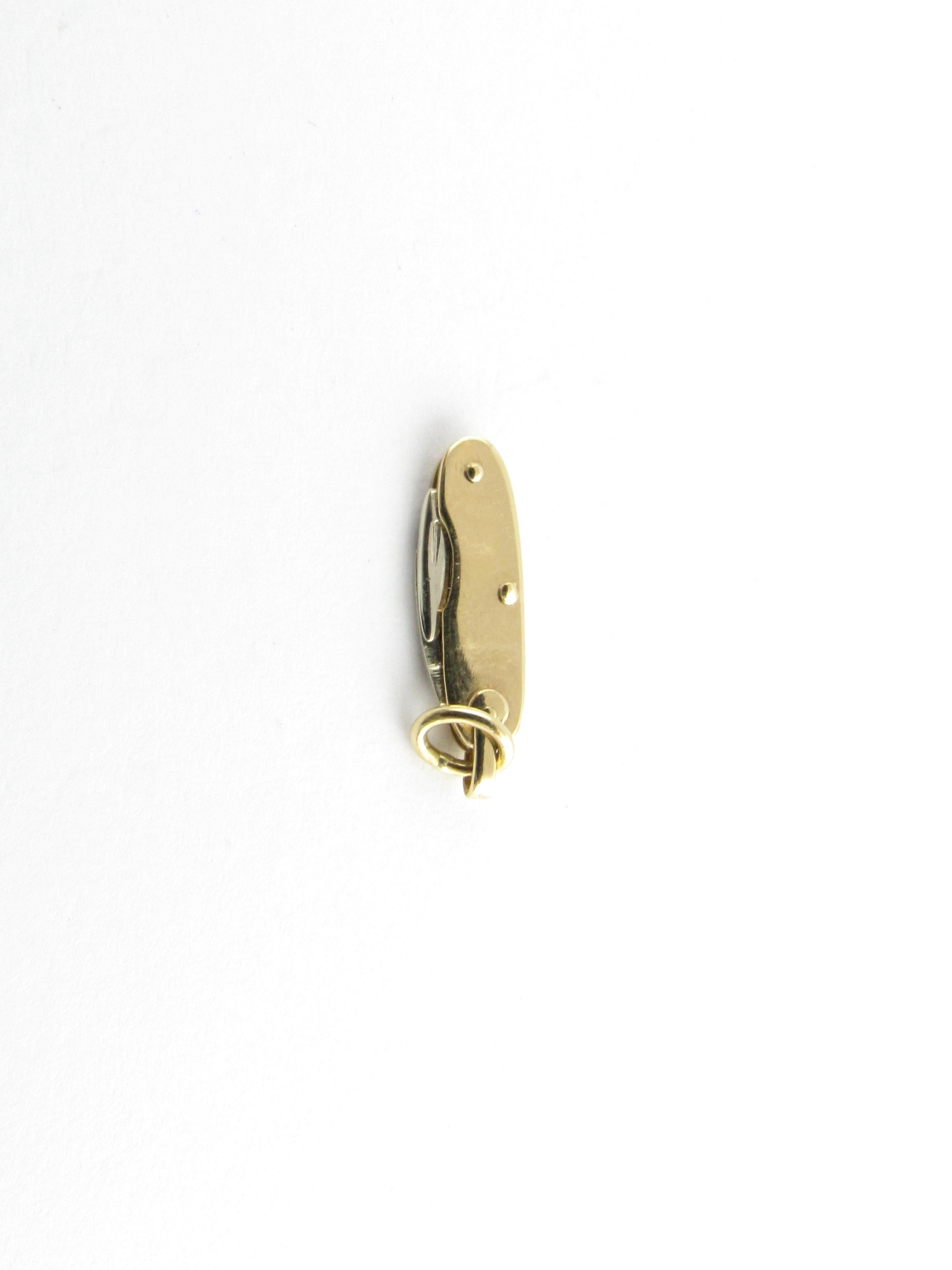 14 Karat Yellow Gold Pocket Knife Charm 1
