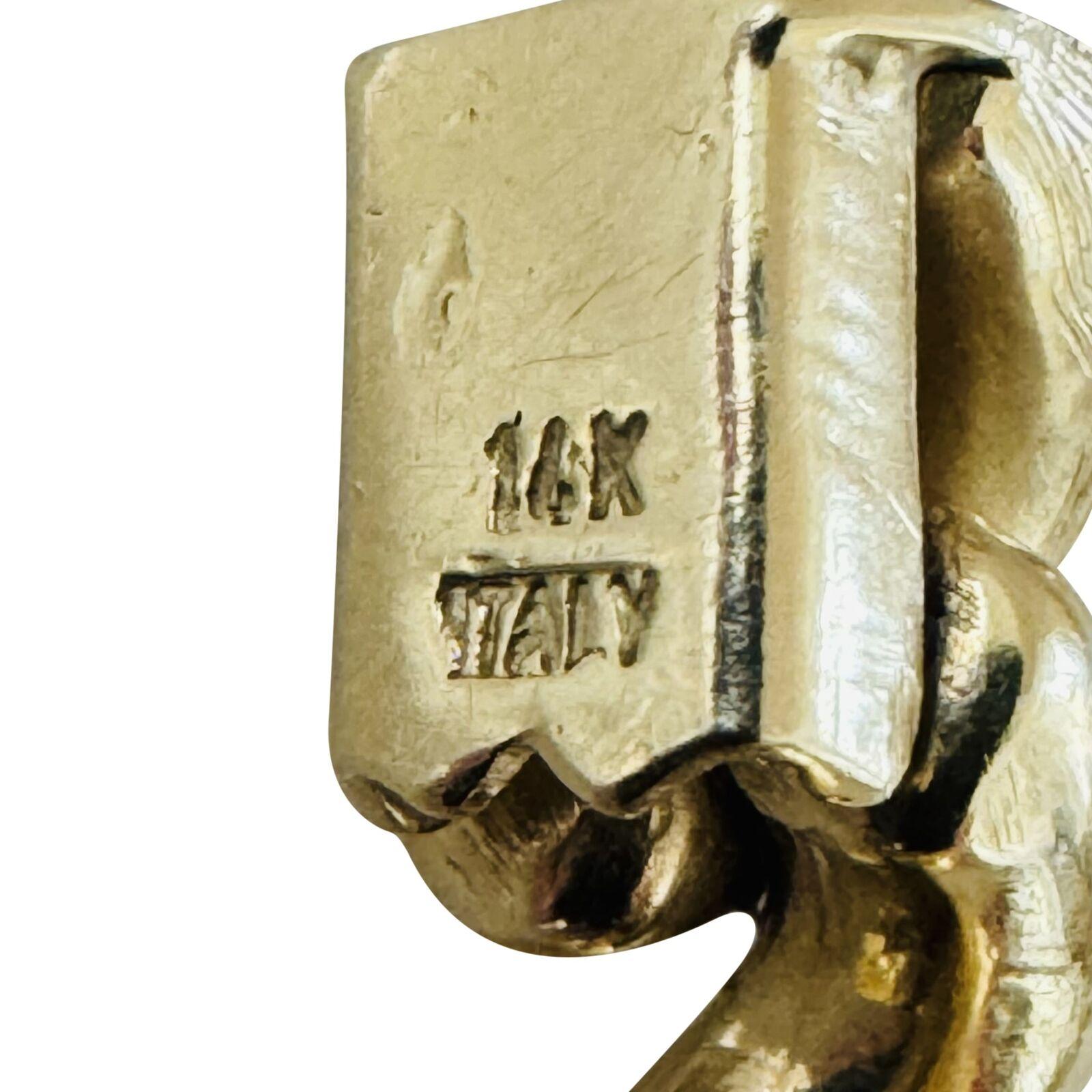 14 Karat Gelbgold polierte und gebürstete San Marco Gliederhalskette Italien 3