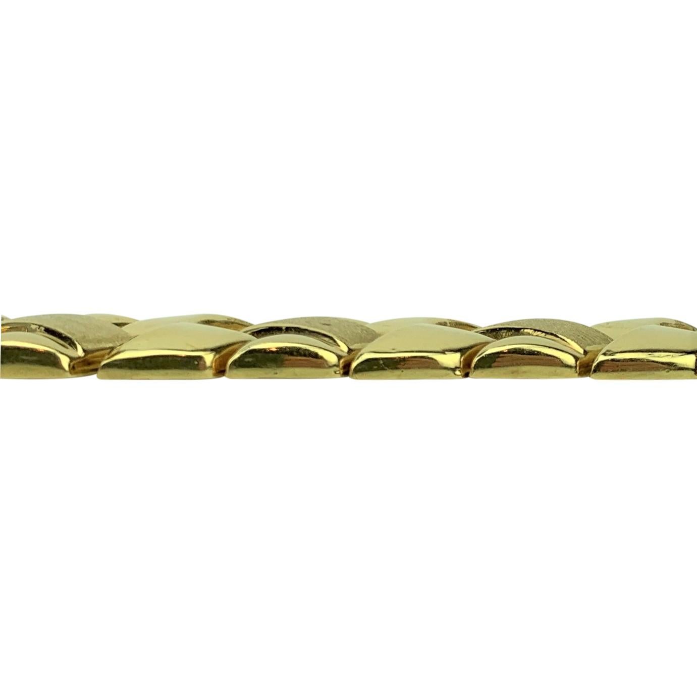 Women's 14 Karat Yellow Gold Polished and Satin Finish Braided Link Bracelet