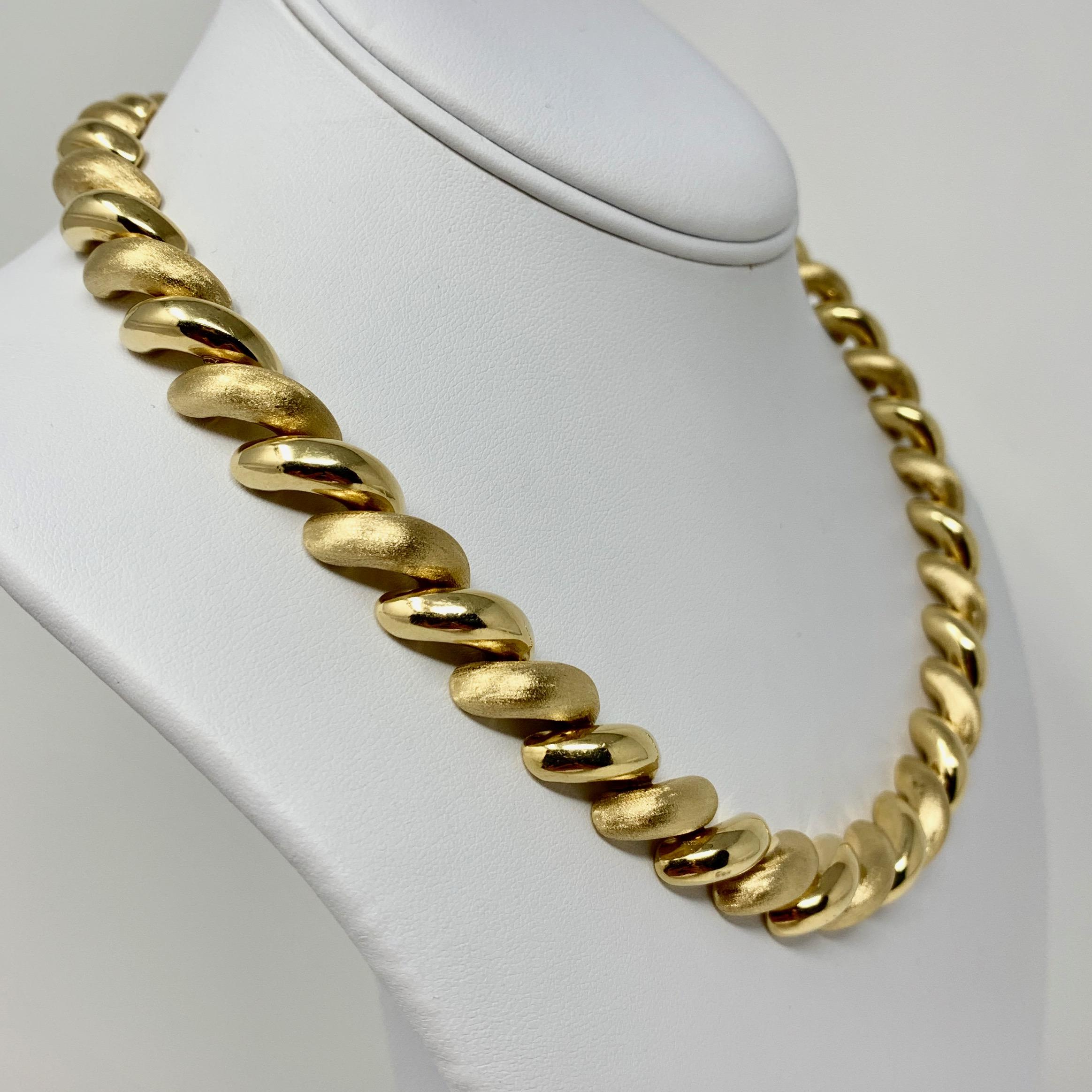 14 Karat Yellow Gold Polished Brushed 