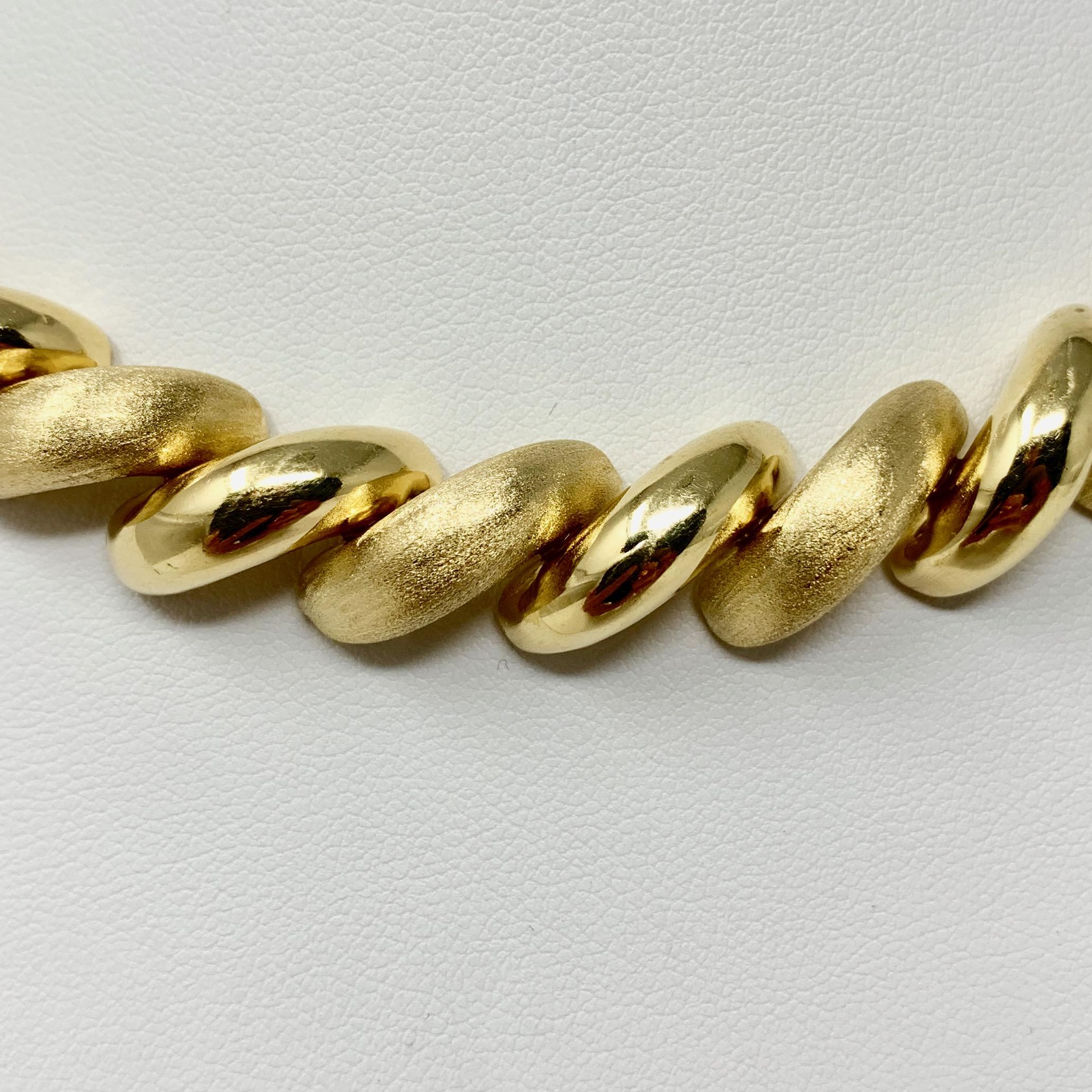 14 Karat Yellow Gold Polished Brushed 