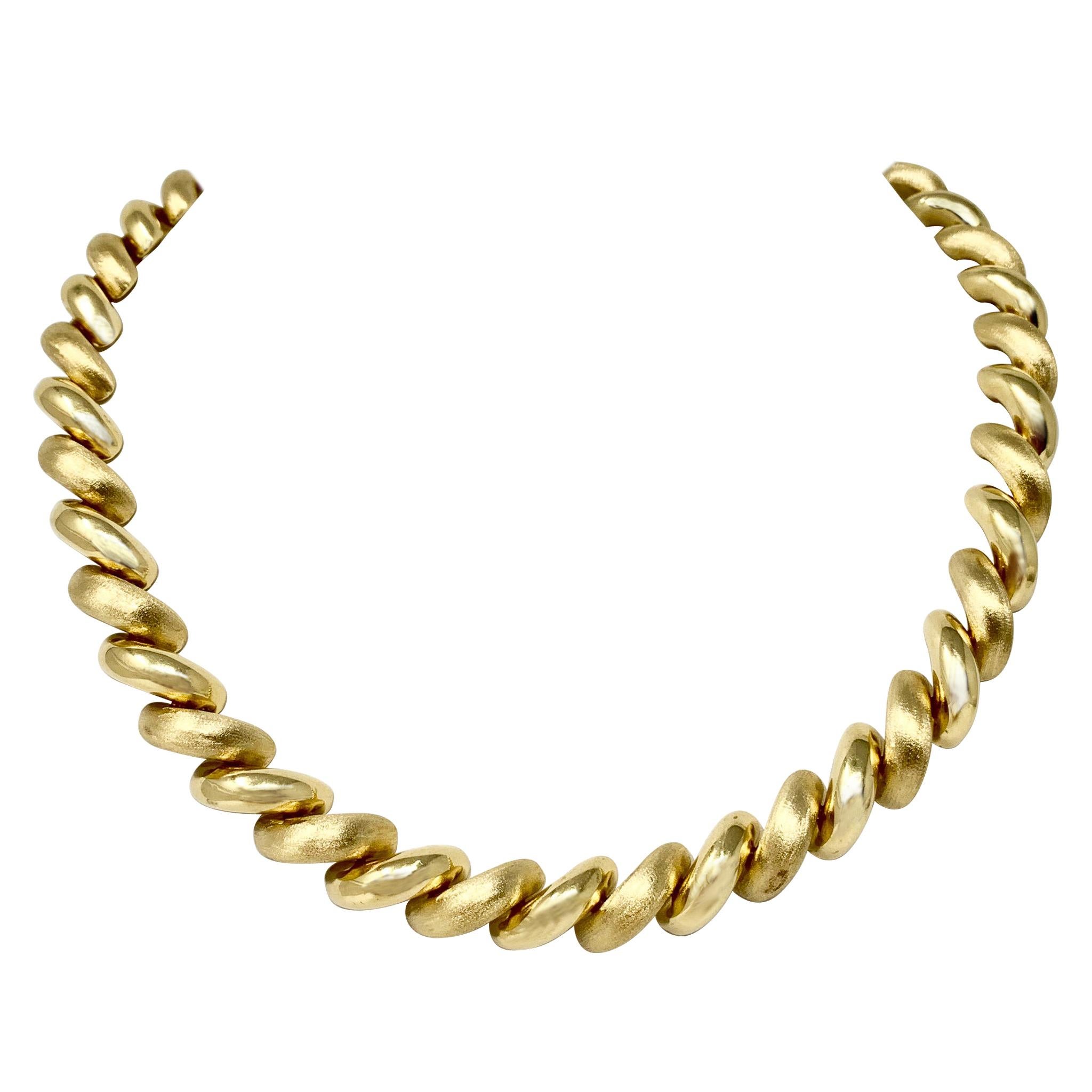 14 Karat Yellow Gold Polished Brushed 