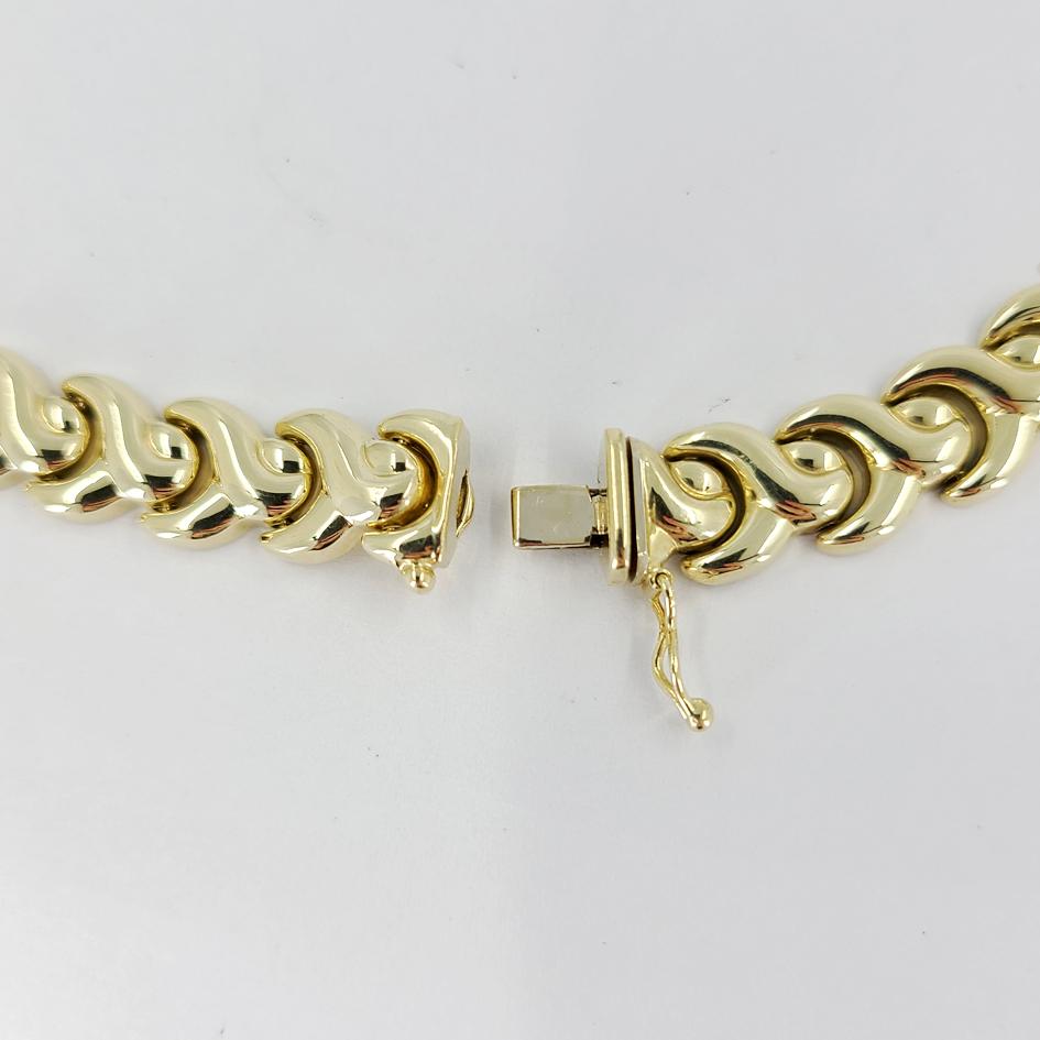 yellow collar style 14k gold polished necklace