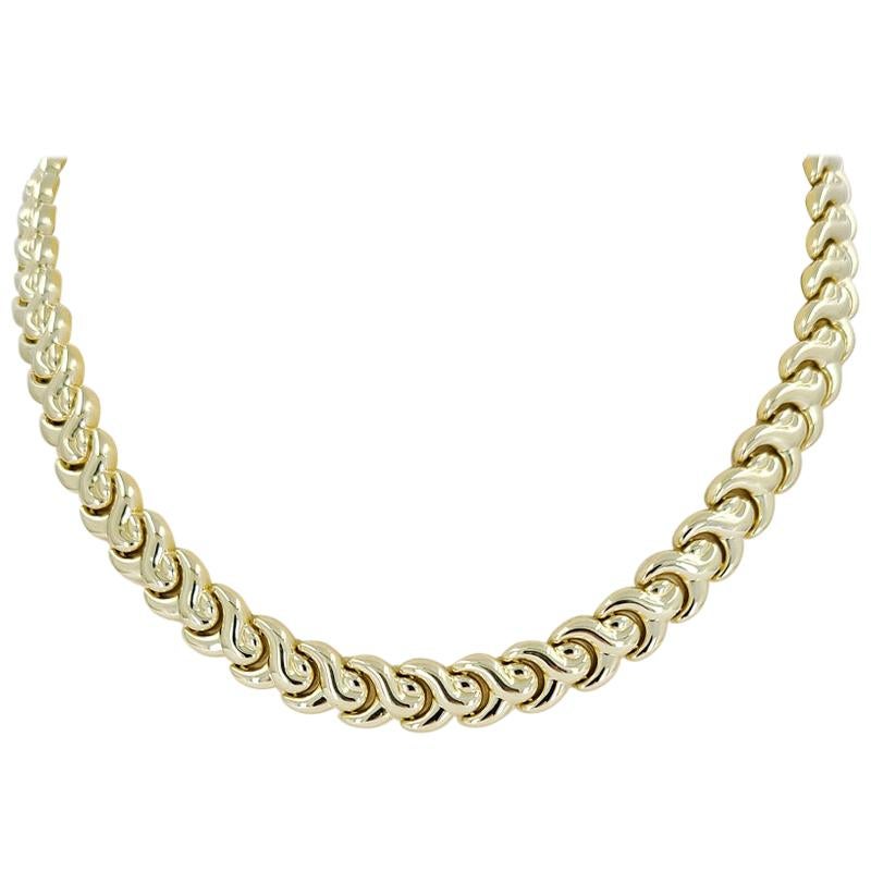 Yellow Gold Polished Collar Link Necklace