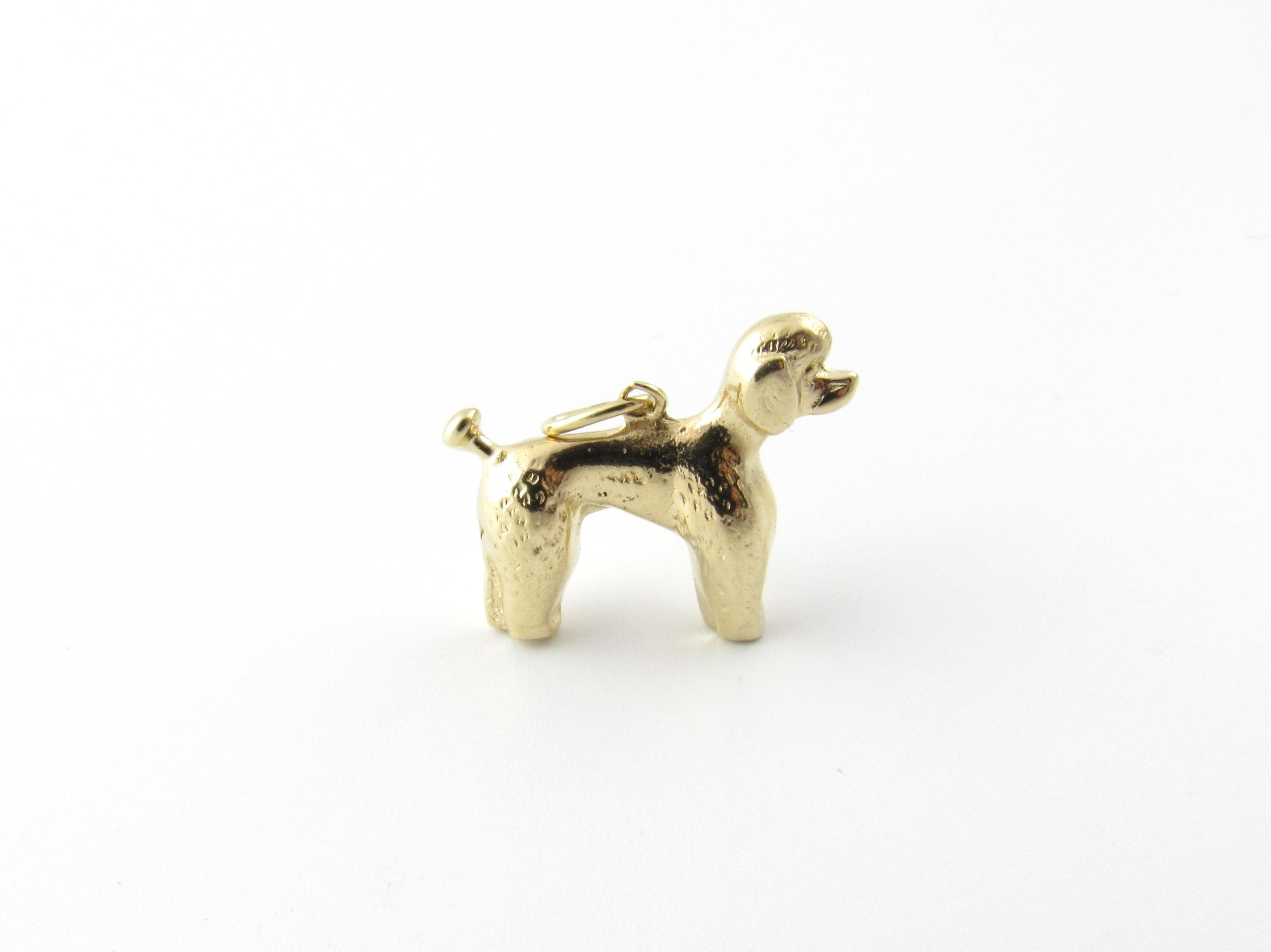 14 Karat Yellow Gold Poodle Charm In Good Condition In Washington Depot, CT