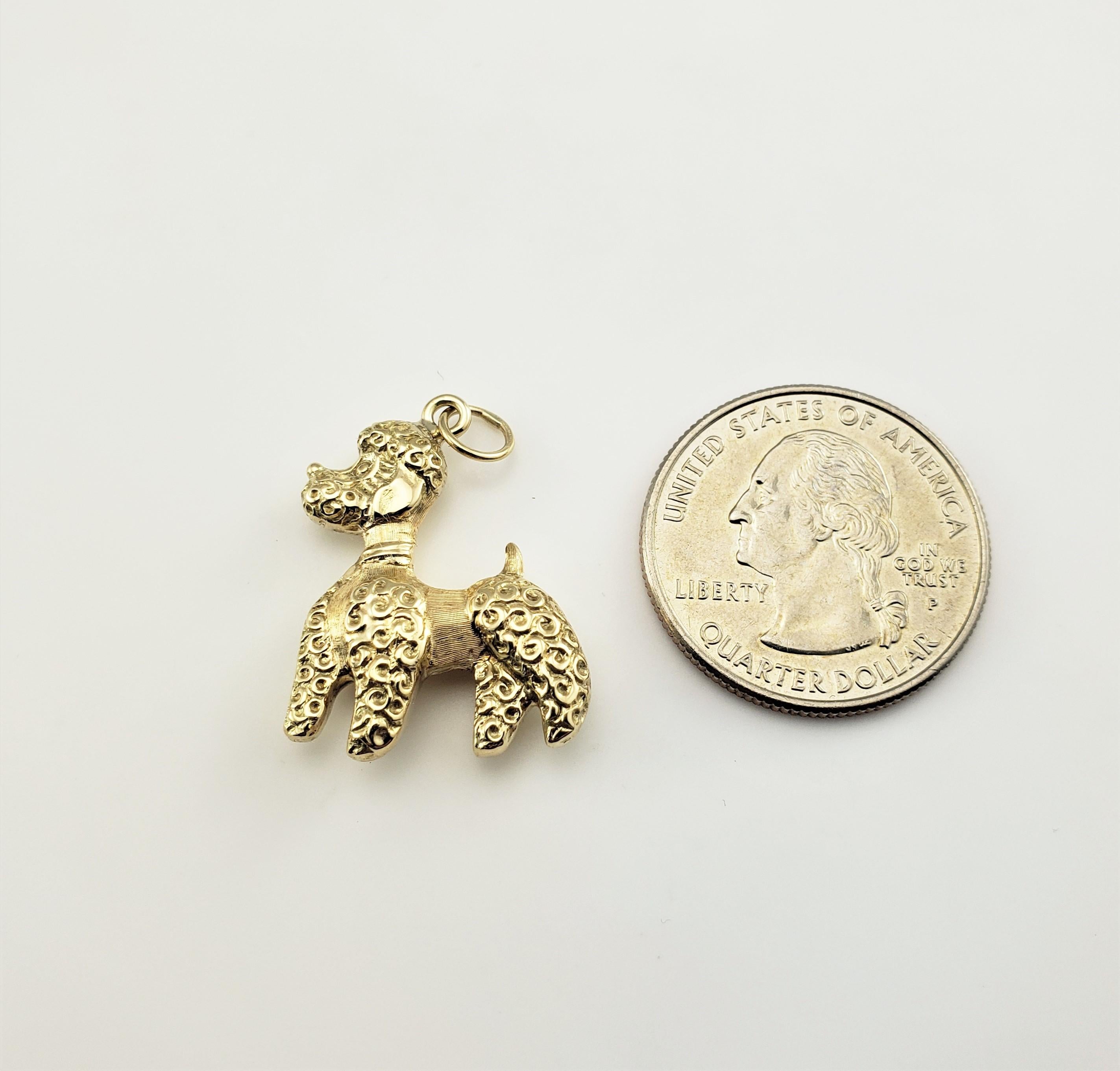 14 Karat Yellow Gold Poodle Charm In Good Condition In Washington Depot, CT