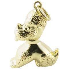 14 Karat Yellow Gold Poodle Charm