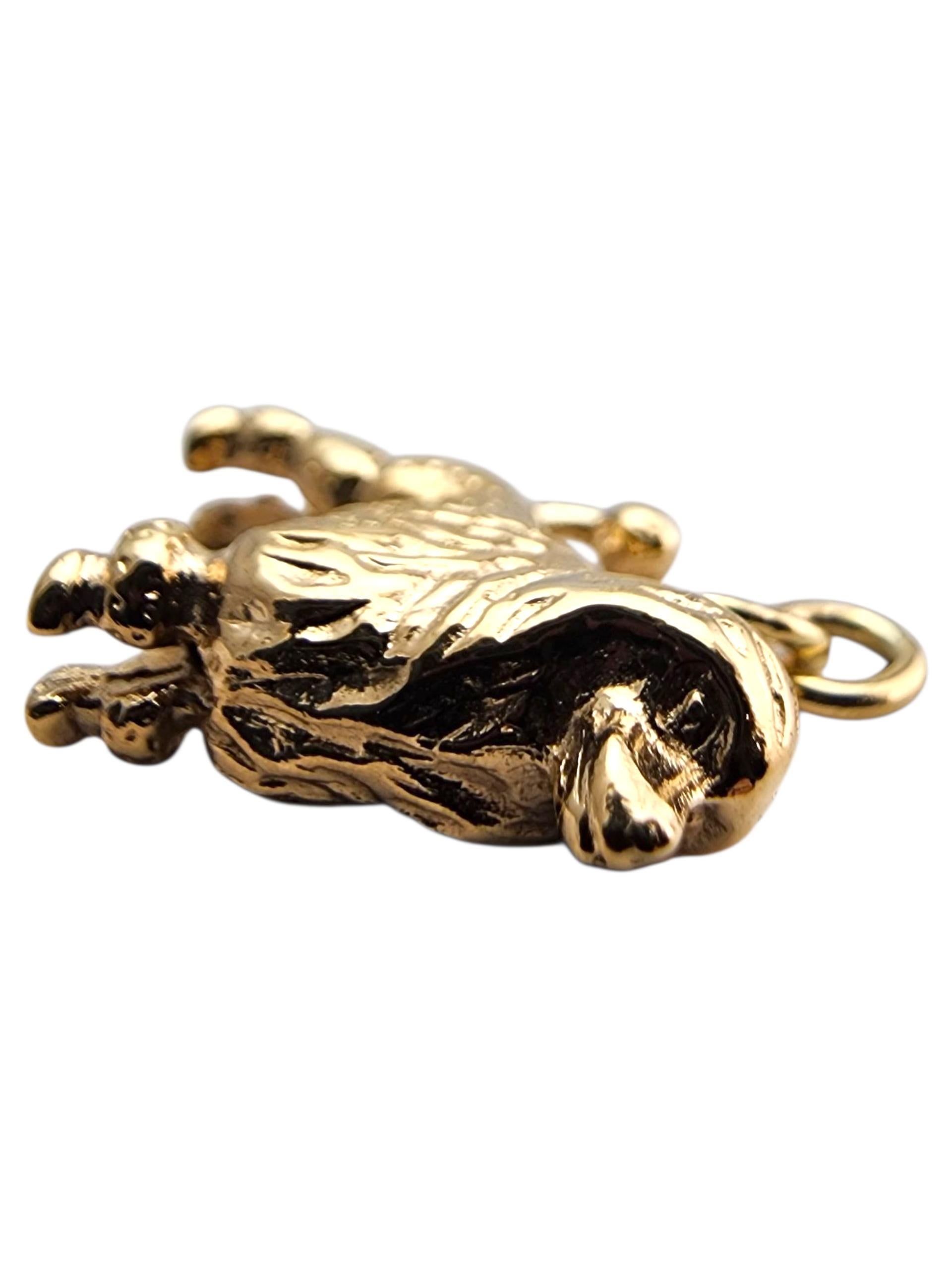 Charm en or jaune 14 carats pour chien caniche-

Cette breloque de caniche en or jaune 14 carats présente un design finement détaillé qui capture parfaitement la personnalité enjouée et élégante de la race. Sa finition polie lui confère une