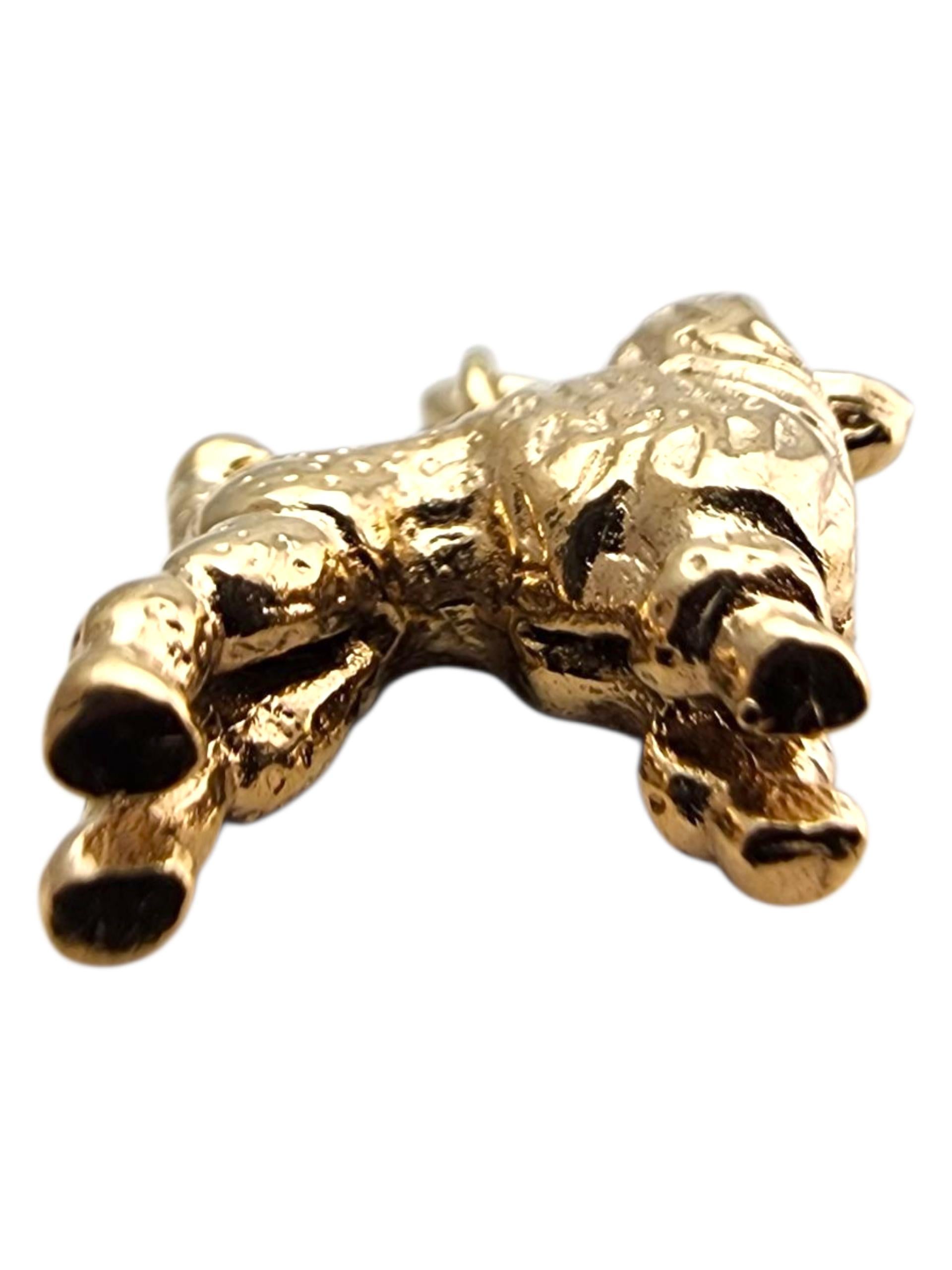 Or jaune 14 carats breloque chien caniche #23932 en vente 1