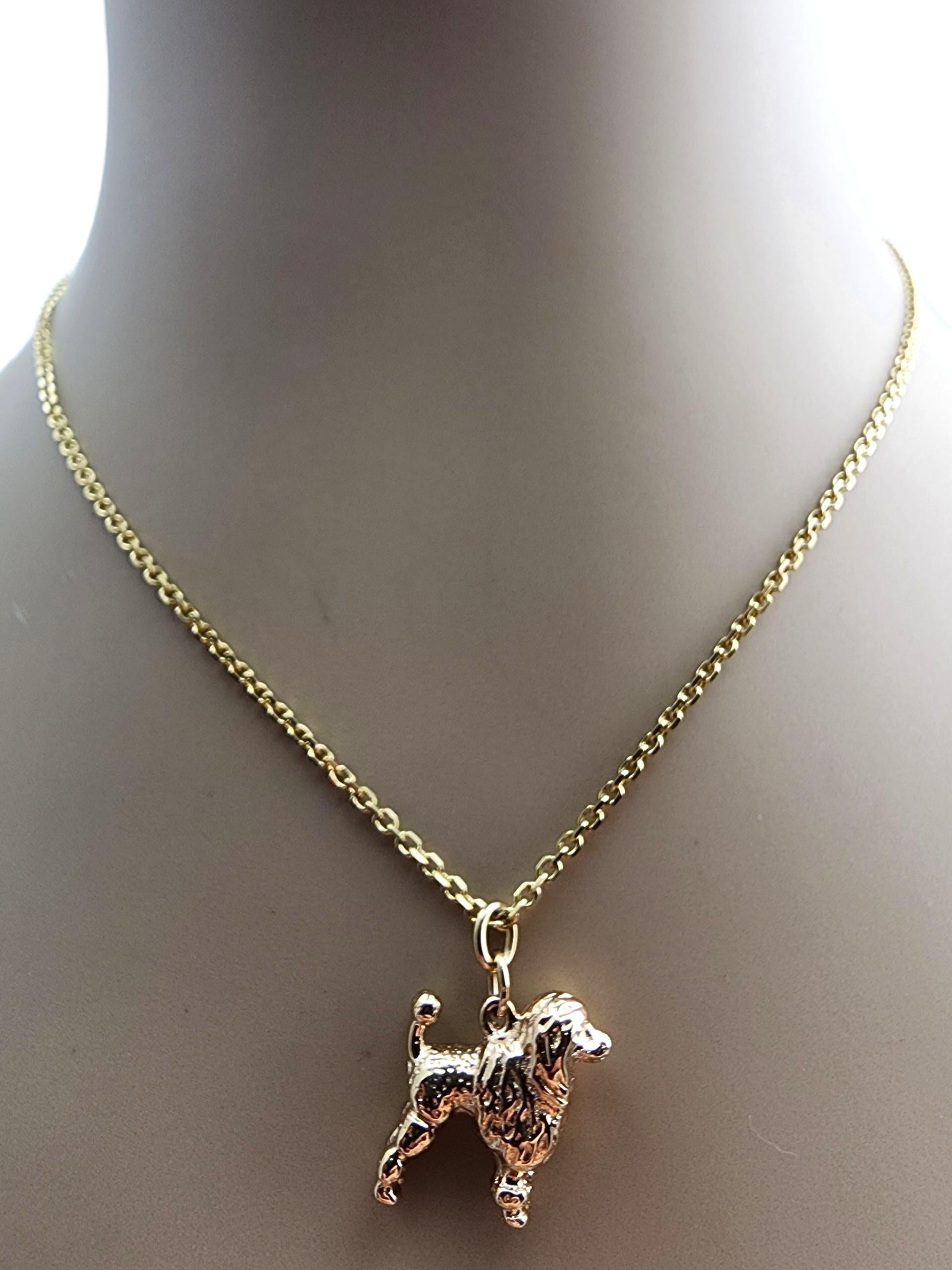 Or jaune 14 carats breloque chien caniche #23932 en vente 3