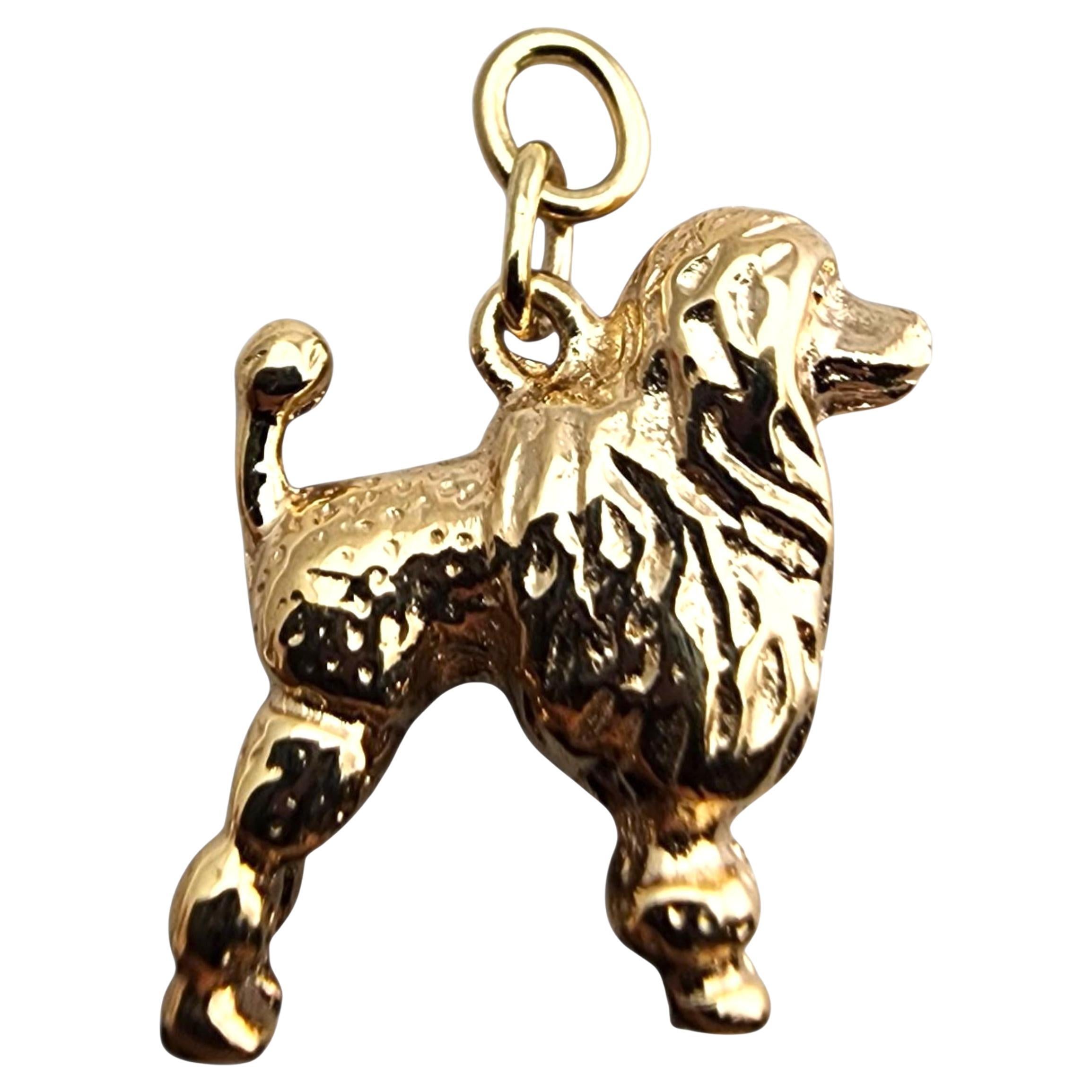 14 Karat Yellow Gold Poodle Dog Charm #23932