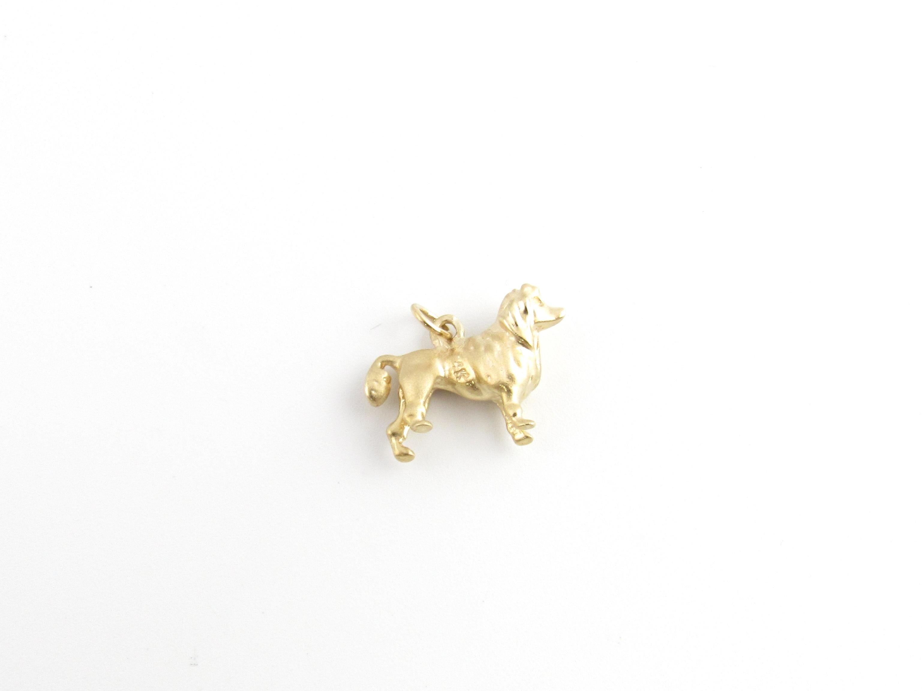 14 Karat Yellow Gold Poodle Dog Charm In Good Condition In Washington Depot, CT