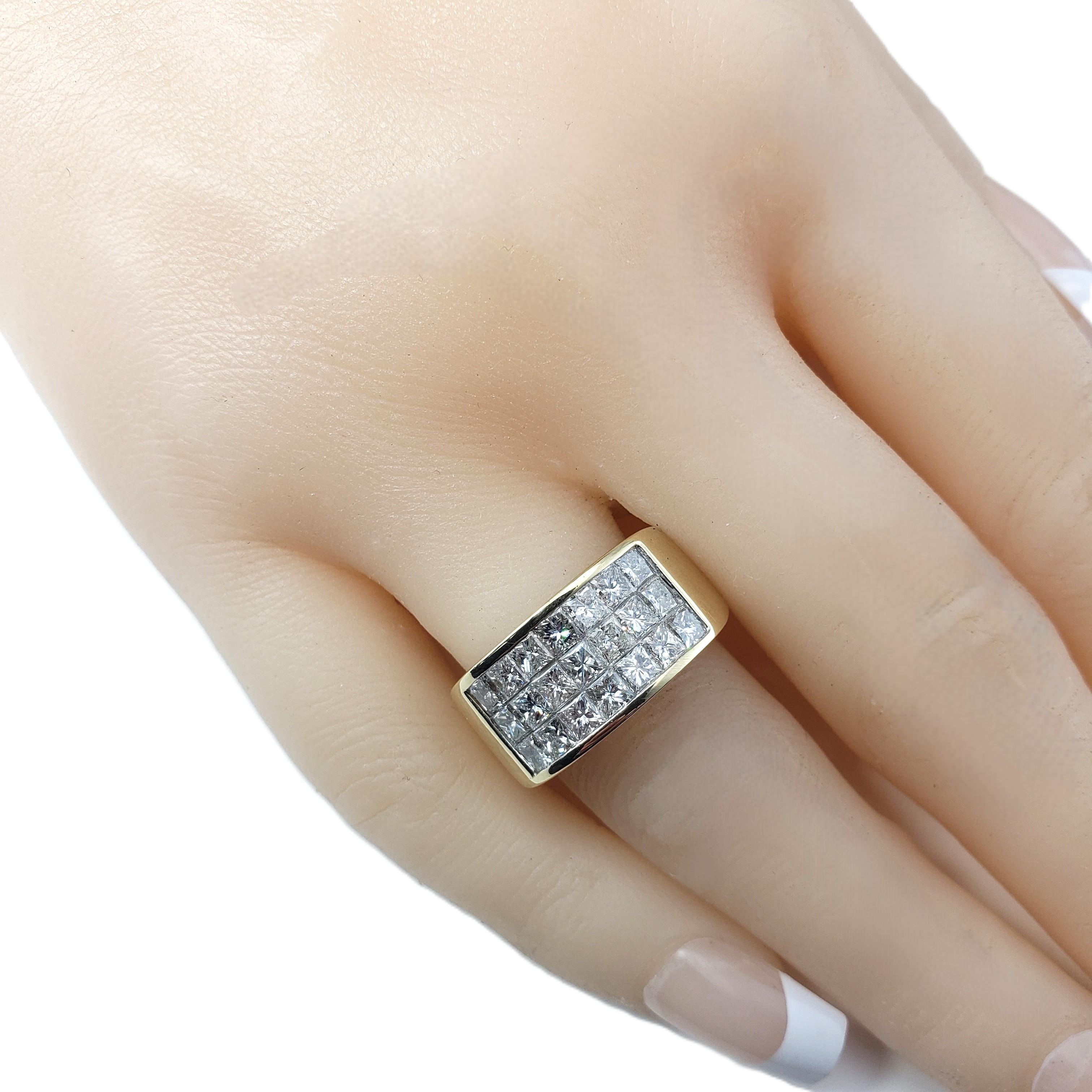 14 Karat Gelbgold Prinzessinnenschliff Diamant Breite Band Ring Größe 9 #22370 im Angebot 3