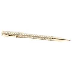 14 Kt Yellow Gold Propelling Pencil the Shaft and Top with Woven Decoration