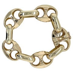 14 Karat Gelbgold Puffed Mariner Link Vintage-Armband