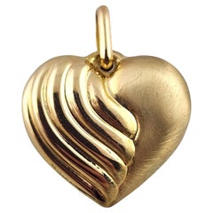 14 Karat Yellow Gold Puffy Heart Pendant #19297