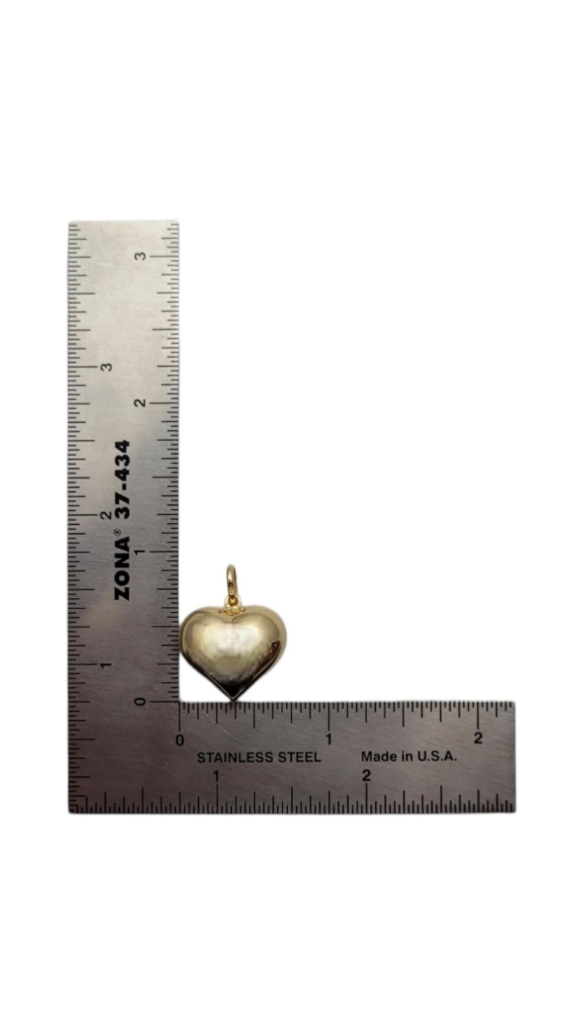 Pendentif en or jaune 14 carats en forme de cœur chiffon #20727 en vente 3