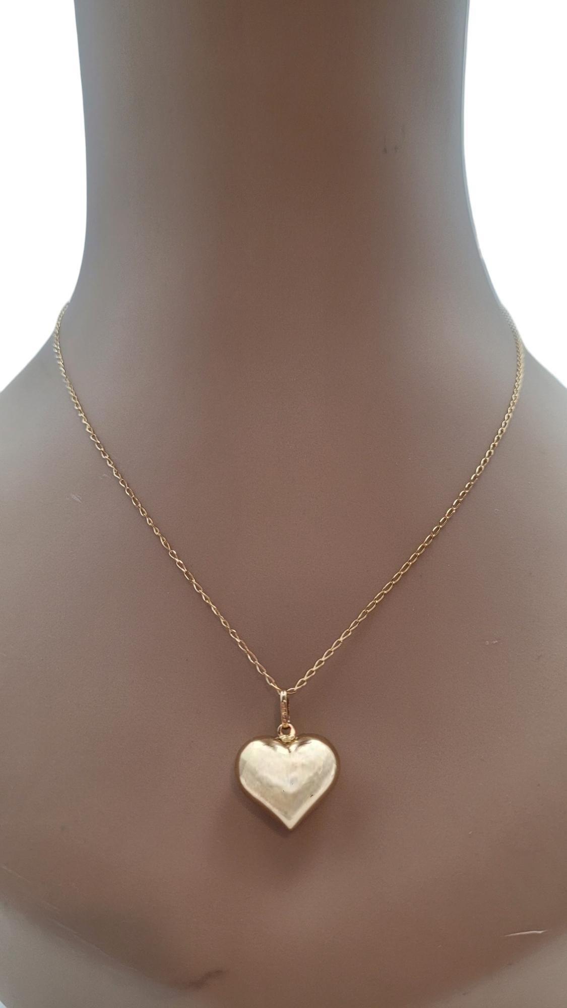 Pendentif en or jaune 14 carats en forme de cœur chiffon #20727 en vente 4