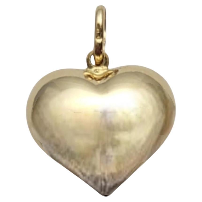 14 Karat Yellow Gold Puffy Heart Pendant #20727