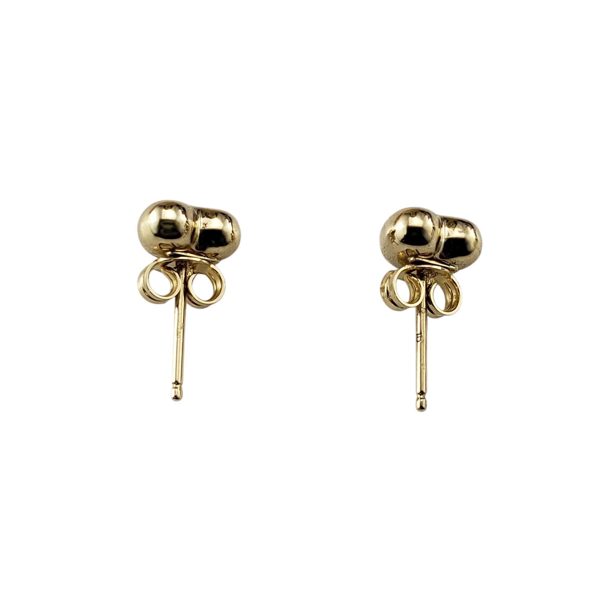 14 Karat Yellow Gold Puffy Heart Stud Earrings #20622 For Sale 1