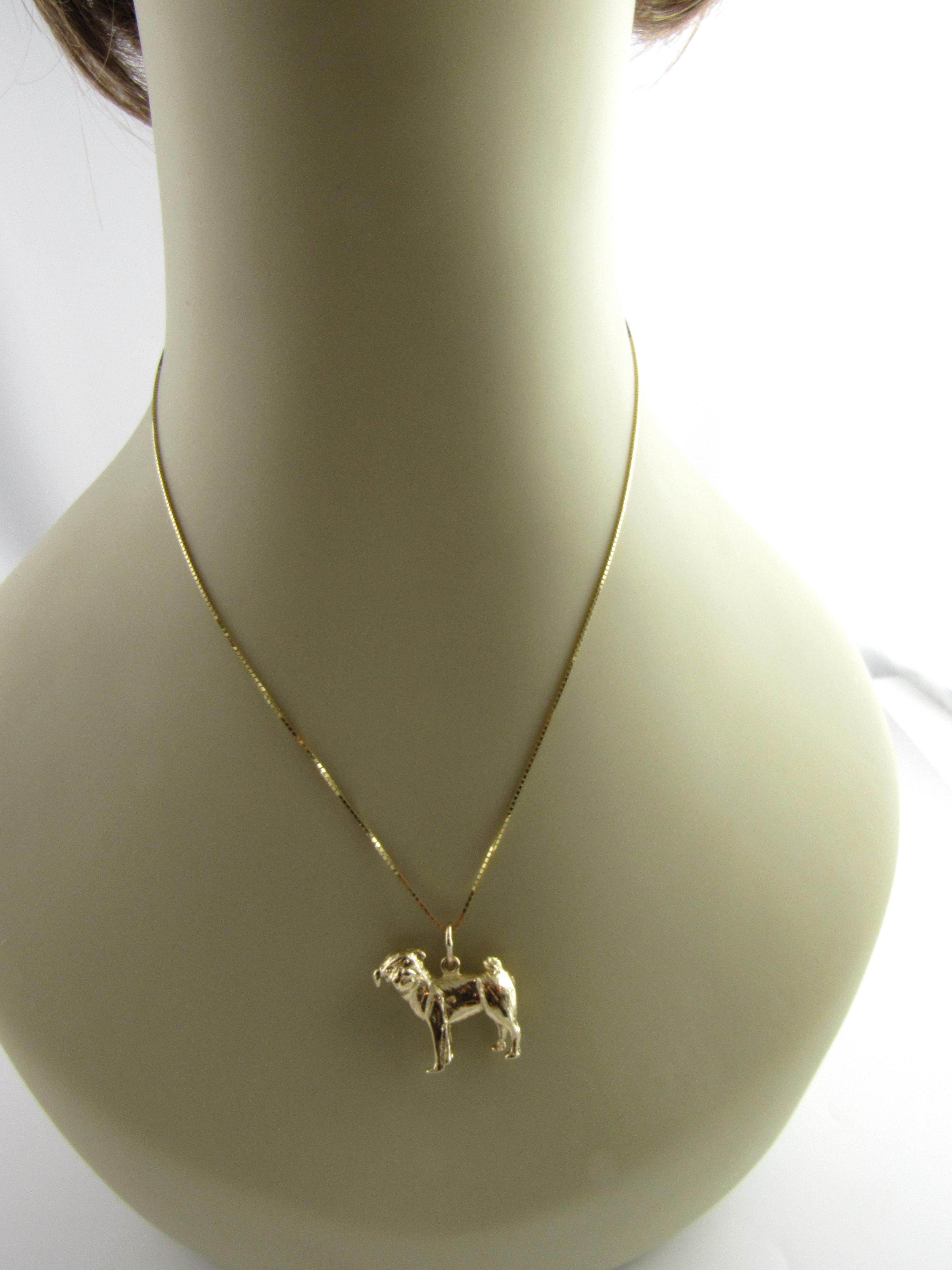 14 Karat Yellow Gold Pug Dog Charm 4