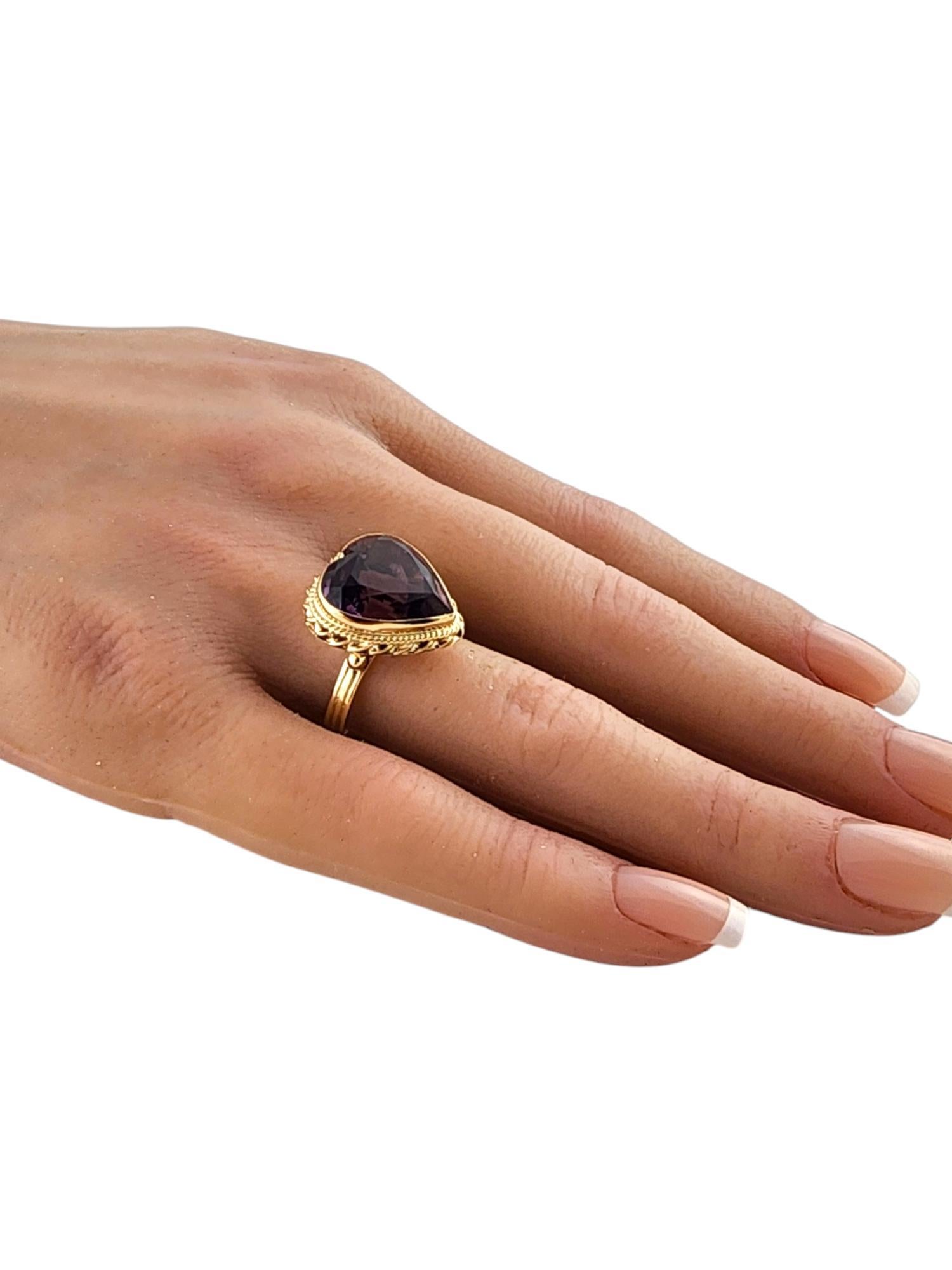 14 Karat Yellow Gold Purple Amethyst Heart Ring Size 8.5 #19790 3
