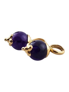 14 Karat Yellow Gold Purple Bead Hoop Earring Enhancers #18568