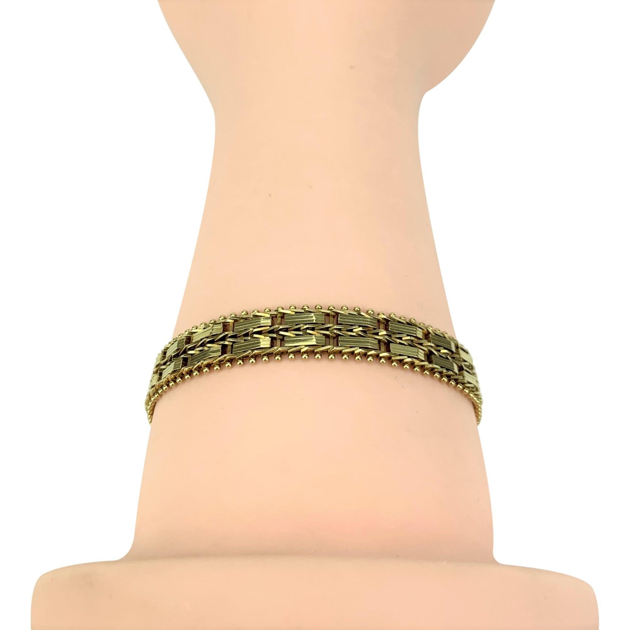 Women's 14 Karat Yellow Gold QVC Imperial Gold Mirror Bar Bracelet