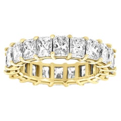 14 Karat Yellow Gold Radiant Eternity Diamond Ring '6 Carat'