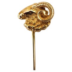 14 Karat Yellow Gold Ram Bar Stick Pin #18545