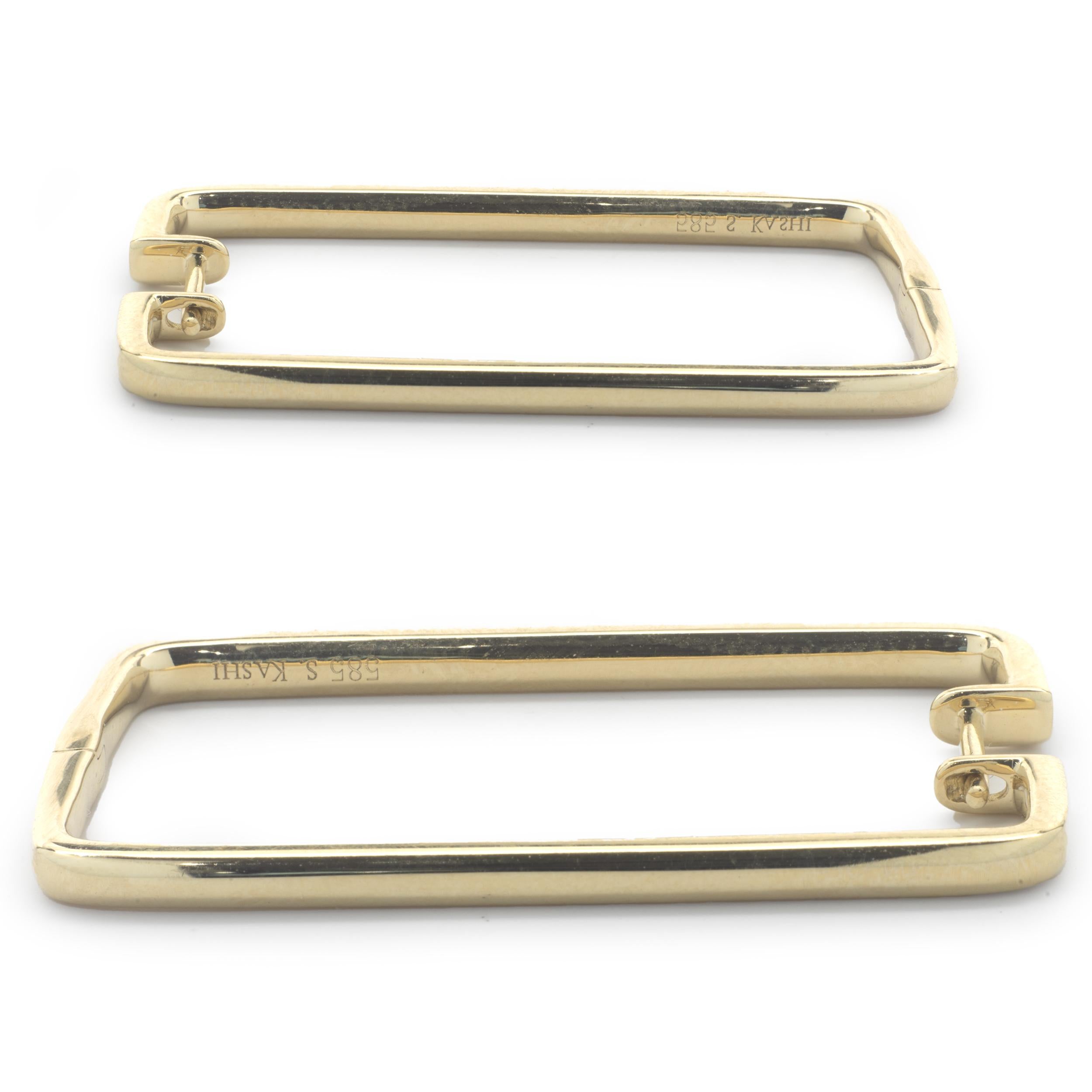 rectangle gold hoops