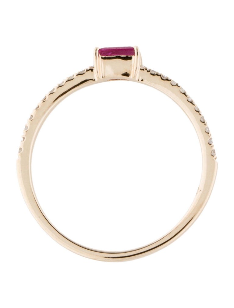 14k gold stackable ruby ring, ruby engagement ring,... 14 Karat Yellow Gold Red Ruby Stackable Ring Birthstone Ring For Sale ...