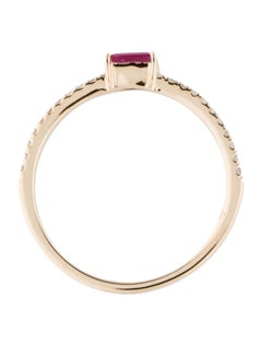 14 Karat Yellow Gold Red Ruby Stackable Ring